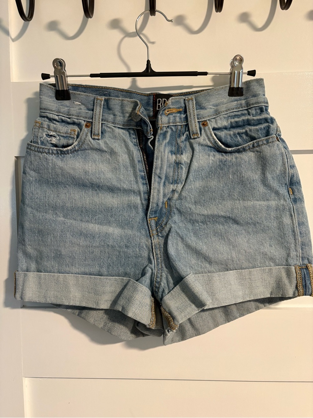 BDG urban outfitters High-Rise Light Blue Denim Shorts with Cuffed Hem mom short